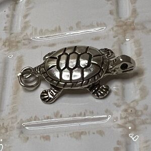 Vintage Turtle Charm Sterling Silver NOS Sea Turtle Pendant